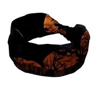 RODAILYCAY Cerchietti larghi elasticizzati con pipistrello per Halloween, fasce per capelli da donna, fasce per la testa a turbante alla moda, fascia per il sudore per allenamento, yoga, accessori per