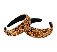 RODAILYCAY Cerchietti larghi per capelli, gialli leopardati, imbottiti, spessi, elastici, graziosi, per capelli, set da 2