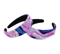 RODAILYCAY Cerchietti per capelli con texture marmorizzata senza cuciture, per donne e donne, antiscivolo, per trucco, fascia larga per capelli, per doccia, set di 2