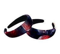 RODAILYCAY Cerchietti per capelli da donna, 2 pezzi, con parte superiore larga, turbante in velluto, fascia elastica per capelli da baseball con cielo stellato e notte carina, alla moda, 2 dimensioni