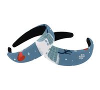 RODAILYCAY Cerchietti per capelli da donna e ragazza, confezione da 2 cerchietti imbottiti con scritta Merry Christmas Snowman Fashion Thick Wide Hair Hoop Velvet Hair Hoops Accessori per capelli
