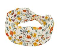 RODAILYCAY Cerchietti per capelli da donna, gialli e rossi, bellissimi fiori intrecciati con nodo, fasce per capelli sportive, fascia elastica larga, accessori per capelli