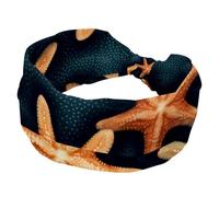 RODAILYCAY Cerchietti per capelli da donna, morbidi e larghi, a turbante con stella marina, nodo intrecciato, fascia elastica, accessori per capelli alla moda