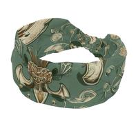 RODAILYCAY Cerchietti per capelli da donna, motivo etnico retrò iris verde salvia elastica per allenamento ampia fascia morbida turbante sportiva fascia per la testa per yoga palestra fitness