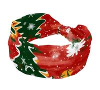 RODAILYCAY Cerchietti per capelli da donna, motivo invernale con alberi di Natale rossi e verdi, turbante intrecciato con nodo, fasce per capelli sportive, fascia elastica larga, accessori per capelli