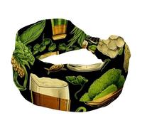 RODAILYCAY Cerchietti per capelli da donna, per il giorno di San Patrizio, quadrifoglio, morbido turbante intrecciato con nodo, fasce per capelli sportive, fascia elastica larga, accessori per capelli