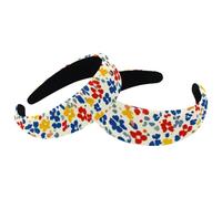 RODAILYCAY Cerchietti per capelli in velluto con motivo floreale con piccoli fiori, fascia elastica per capelli, da donna, 2 dimensioni, set da 2