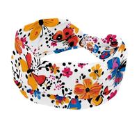 RODAILYCAY Cerchietti per capelli per donne e ragazze, fascia per capelli alla moda, con farfalle colorate e fiori intrecciati, fascia larga per capelli, accessori per capelli