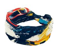 RODAILYCAY Cerchietto a turbante da donna, morbido e largo, colorato Speed Race Sportcars blu con nodo intrecciato incrociato, fascia elastica, accessori per capelli alla moda