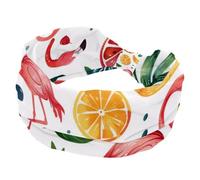 RODAILYCAY Cerchietto elastico con ananas e pera e fenicottero, da donna, turbante sportivo con nodo, morbida fascia per capelli per yoga, allenamento quotidiano