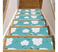 RODAILYCAY Confezione da 15 tappetini per scale semplici e carini, antiscivolo, per gradini in legno, tappeti per scale da interni, tappetini di sicurezza per anziani, bambini e cani