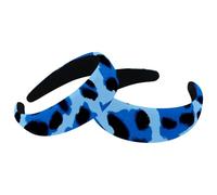 RODAILYCAY Confezione da 2 cerchietti per capelli leopardati blu per donne e ragazze, fasce antiscivolo per il trucco, fasce larghe per capelli a turbante per la doccia