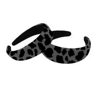 RODAILYCAY Confezione da 2 cerchietti per capelli leopardati neri per donne e ragazze, fascia per trucco antiscivolo, fasce larghe per capelli a turbante per doccia