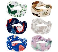 RODAILYCAY Confezione da 6 cerchietti per capelli da donna con motivo a cappellini da cowboy selvaggi occidentali, stile vintage, con croce intrecciata, morbidi elastici per capelli, accessori per