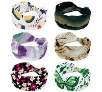 RODAILYCAY Confezione da 6 fasce elastiche per capelli larghe per capelli, turbante, notte stellata, cielo, montagne, stelle, universo, accessori per capelli da donna