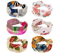 RODAILYCAY Confezione da 6 fasce per capelli rosa a forma di cuore rosa per donne, elastiche, larghe fasce per capelli alla moda, fasce per testa a turbante antiscivolo, per allenamento sportivo