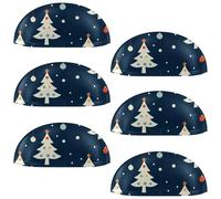 RODAILYCAY Confezione da 6 maniglie a forma di albero di Natale, per armadietti da cucina, cassetti, armadietti, con doppi fori, pomelli per cassetti per armadio, armadio