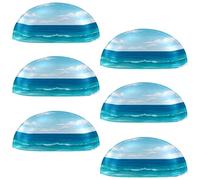 RODAILYCAY Confezione da 6 maniglie per cassetti da cucina, semicircolari per cassetti, estive, sabbia, spiaggia, cielo blu con nuvole, maniglia a doppio foro per cassetti, armadi, armadietti