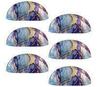 RODAILYCAY Confezione da 6 maniglie per cassetti della cucina, con texture marmorizzata colorata, con doppi fori, pomelli per cassetti per armadio, armadio, armadio