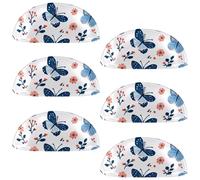 RODAILYCAY Confezione da 6 pomelli colorati a forma di farfalla con motivo floreale per armadietti da cucina, cassetti, a forma di conchiglia, per armadi, armadi, mobili