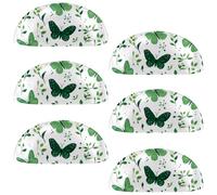 RODAILYCAY Confezione da 6 pomelli per armadietti, motivo floreale verde a farfalla, 8,9 cm, moderni, con viti, maniglie per cassetti, per armadio, armadio, porta