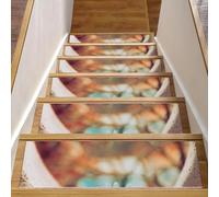 RODAILYCAY Daisy Clean - Tappetino antiscivolo per scale, 15 pezzi, 20,3 x 76,2 cm, per gradini in legno per interni, riutilizzati, per bambini, anziani e animali domestici