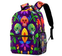 RODAILYCAY Day of the Dead Sugar Skull - Zaino per la scuola, impermeabile, casual, per libri e computer portatile, per uomo e donna, Multicolore 7, 29.4x20x40cm/11.5x8x16 in, Casual