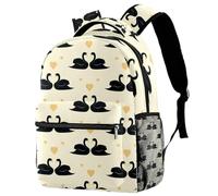 RODAILYCAY Elegante zaino da viaggio per computer portatile con coppia di cigni neri, zaino per scuola superiore e università, zaino carino per uomo e donna, Multicolore 1., 29.4x20x40cm/11.5x8x16 in