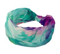 RODAILYCAY Fasce elastiche da donna, fascia per capelli per yoga, allenamento, sport, acquerello astratto che scorre a turbante, con nodo attorcigliato, fascia larga per capelli