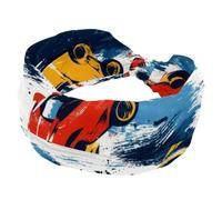 RODAILYCAY Fasce larghe da donna, con motivo colorato di auto sportive da corsa, comode fasce per capelli annodate, turbante antiscivolo, fascia elastica per la testa, accessori per capelli alla moda