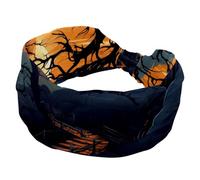 RODAILYCAY Fasce larghe elasticizzate per capelli, da donna, per Halloween, castello, alla moda, turbante, yoga, allenamento, fascia per la testa, accessori per capelli