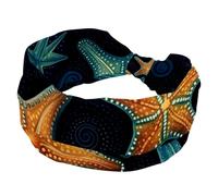 RODAILYCAY Fasce larghe per capelli a forma di stella marina da donna, fascia elastica, accessori per capelli intrecciati