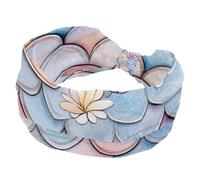 RODAILYCAY Fasce larghe per capelli con squame di sirena con fiori per donne, fascia elastica, accessori per capelli intrecciati