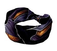 RODAILYCAY Fasce larghe per capelli da donna per Halloween, cappello da strega, elastico, antiscivolo, con nodo attorcigliato, fasce per il sudore, per yoga e allenamento