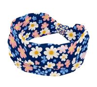 RODAILYCAY Fasce larghe per le donne Yoga Allenamento Fasce per il sudore Colorate Ditsy Flower Pattern Elastico No Slip Fasce per capelli con nodo intrecciato
