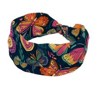 RODAILYCAY Fasce per capelli a turbante da donna, con motivo a farfalla e foglia, morbide e larghe, con nodo intrecciato, fascia elastica, accessori per capelli alla moda