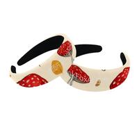 RODAILYCAY Fasce per capelli da donna, 2 pezzi, con parte superiore larga, turbante in velluto, fascia elastica per capelli, rosso, giallo, blu, motivo a funghi, alla moda, 2 dimensioni