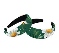 RODAILYCAY Fasce per capelli da donna, 2 pezzi, con parte superiore larga, turbante in velluto, fascia elastica per capelli, con api carine su margherite, carine e alla moda, 2 dimensioni