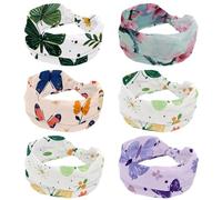 RODAILYCAY Fasce per capelli da donna, 6 pezzi, fasce elastiche per capelli rosa, con bellissimi fiori di ciliegio, intrecciate, morbide e antiscivolo, per allenamento, yoga, accessori per capelli