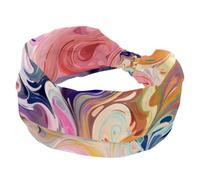 RODAILYCAY Fasce per capelli da donna Artistico Misterioso che scorre marmo Texture Twisted Cross Hairband Soft Sweat Hairbands Elastico Ampia Fascia per capelli Accessorio per capelli