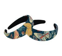 RODAILYCAY Fasce per capelli da donna con farfalle che ballano con fiori, fasce per capelli spesse vintage, 2 confezioni di fasce imbottite in velluto per ragazze, cerchietti larghi per capelli