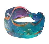RODAILYCAY Fasce per capelli da donna, elastiche, con motivo a squame di sirena, con motivo a squame di sirena, morbide fasce antiscivolo per allenamento e yoga, accessori per capelli alla moda
