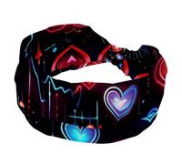 RODAILYCAY Fasce per capelli da donna, elastiche per il sudore, sportive, antiscivolo, morbide, larghe con cuore, per yoga e allenamento