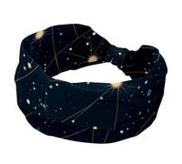 RODAILYCAY Fasce per capelli da donna, elasticizzate, ampie, alla moda, motivo costellazione Gemini, turbante, fascia per la testa, per yoga, allenamento, fascia per il sudore, accessori per capelli