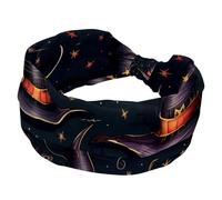 RODAILYCAY Fasce per capelli da donna, elasticizzate, larghe, per Halloween, cappello da strega, alla moda, turbante, antiscivolo, per allenamento sportivo