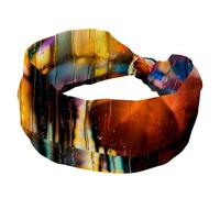 RODAILYCAY Fasce per capelli da donna intrecciate a croce, morbide fasce per capelli per il sudore, per giorno di pioggia, ombrelli colorati sulla strada, fascia larga elastica, accessorio per capelli