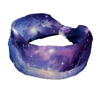 RODAILYCAY Fasce per capelli da donna, misterioso universo stellato, cielo, viola, elasticizzato, larghe, alla moda, turbante, antiscivolo, per allenamento, sport