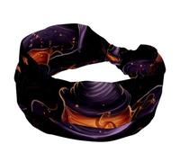 RODAILYCAY Fasce per capelli da donna, morbide fasce per capelli a turbante, fasce larghe alla moda, cappello da strega di Halloween, fascia elastica antiscivolo