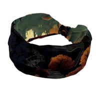 RODAILYCAY Fasce per capelli da donna per Halloween, castello, elastiche, larghe e morbide, per yoga, allenamento, sport, corsa, viaggi, accessori per capelli