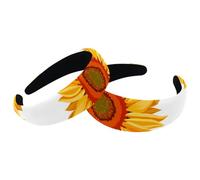 RODAILYCAY Fasce per capelli da donna, vintage, spesse, con girasoli, gialli, 2 confezioni di fasce imbottite in velluto per ragazze, cerchietti larghi per capelli